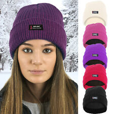 LADIES WOMENS BEANIE HAT WARM FLEECE LINED R40 THERMAL INSULATION
