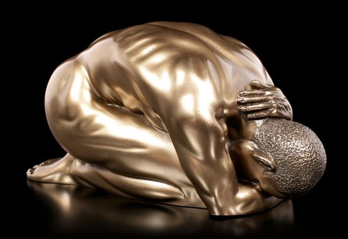 Male nude figure - -, kneeling