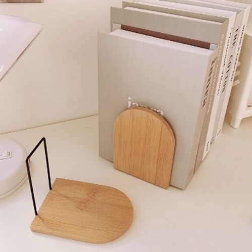 2pcs wooden bookends simple - wooden,