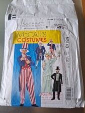 McCall's pattern 6143 Costumes American historical, jacket pieces cut & extended