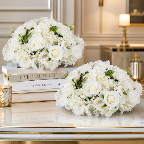 White artificial rose flower - artificial,