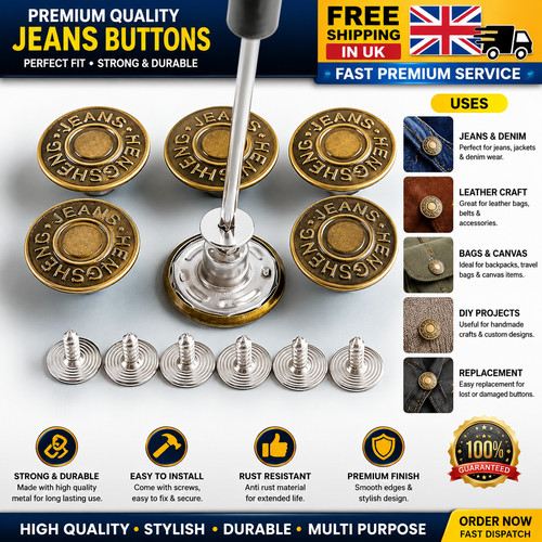 10pcs sew jeans button - 10pcs, no-sew