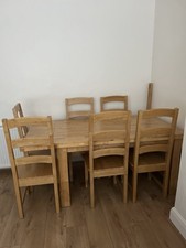 Solid Pine Table With Six Chairs
