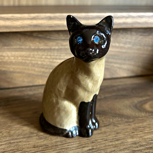 Vintage ceramic siamese cat - vintage,