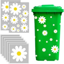 Wheelie Bin Stickers Flowers Large, 8 Sheets Daisy Dustbin Sticker Self... 