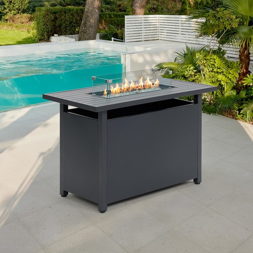 Aluminium fire pit table - aluminium,