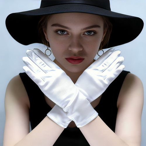 Women satin short - women, gloves