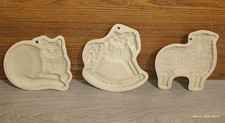 Lot of Vintage Hill Design Brown Bag Cookie Molds, Cat Lamb Sheep Rocking Horse