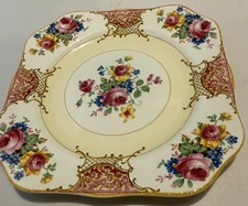 vintage Soho Pottery “Ambassador Ware” floral square plate