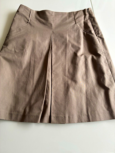Zara woman skirt taupe - taupe, cotton