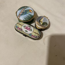 Three English enamel trinket /