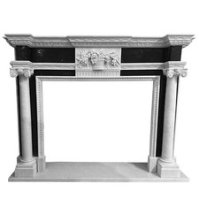 Carved White And Black Carrara