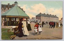 Porthcawl, Wales - The Esplanade, Bandstand, People c.1913 Postcard