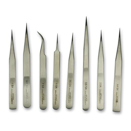 Tweezers set watchmakers - tweezers, x8