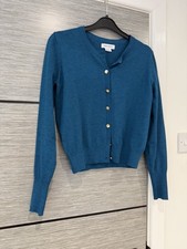 urban revivo cobalt blue with gold button up cardigan size 6