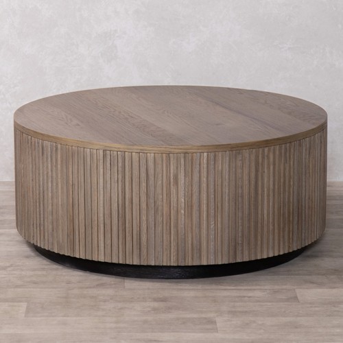 Round grey oak - grey, table