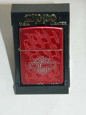 Vintage Zippo Harley-Davidson  Red  Lighter with case and paper work Made in USA