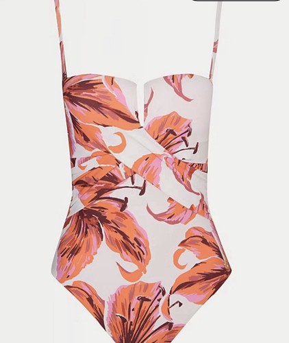 Ladies orange and white floral - orange,