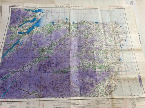 1937 raf map - map, scotland