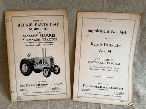 Repair parts list massey - parts, 34