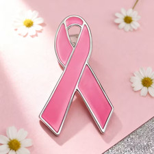 Breast Cancer Awareness Pin Badge Metal Pink Ribbon Badge ?