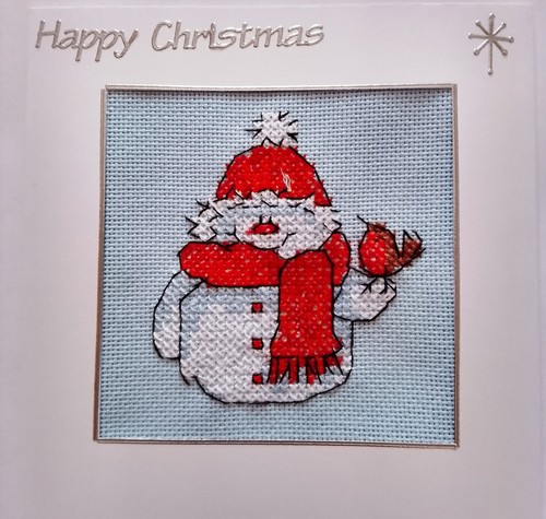 Christmas card completed cross - card,