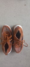 Female lace up  trainers size 38 decorated with false zip-gold trim and glitz