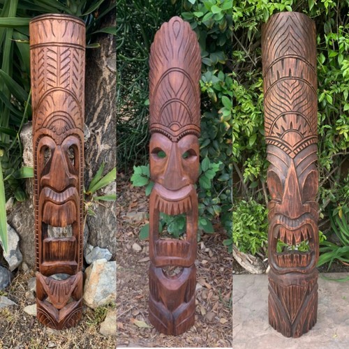 Set hawaiian tiki wooden - tiki,