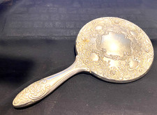 ANTIQUE ORNATE RAPOUSSE PLATED HEAVY GOOD QUALITY  DRESSER HAND MIRROR
