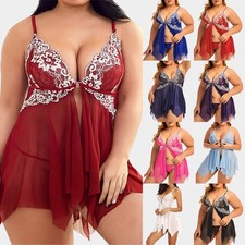 Plus Size Womens Sheer Lace