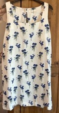Next blue & white linen mix