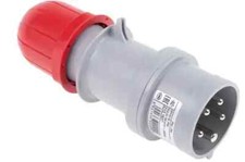 2 x 32 Amp 5 Pin 3P+N+E 415V Male Plug PCE Red/Grey IP44/IP54 SCAME