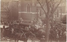 Lowestoft. Funeral at Our Lady Star of the Sea Church. Hearse.