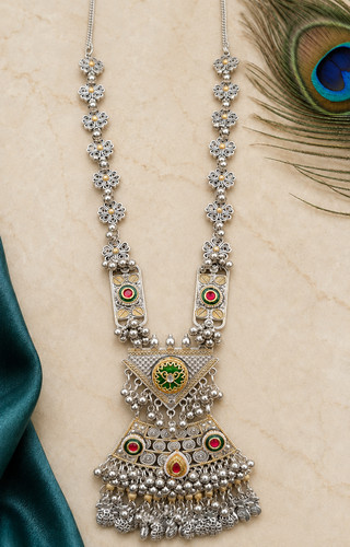 Indian oxidised silver tone - silver,
