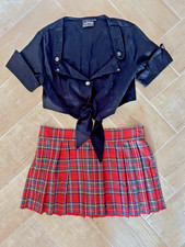 2-Pc Tartan Mini Kilt Crop Top