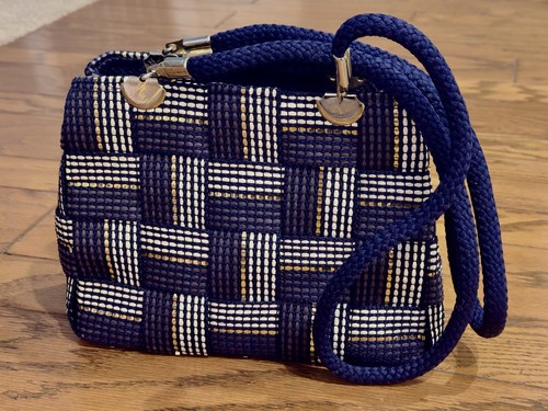 Italian woven navy cream - woven, &