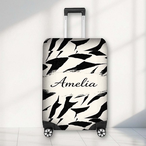 Wavy zebra lines black cream - black,