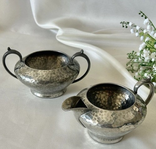 Arts crafts hand beaten - crafts, pewter