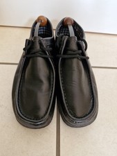 BASE LONDON  Mens Black Leather Loafer Style Lase Up  Casual Shoe Size 8