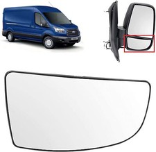 LOWER DOOR WING MIRROR GLASS FOR FORD TRANSIT MK8 RIGHT DRIVER SIDE + BACK PLATE