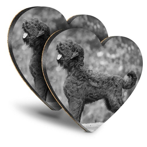 Heart mdf coasters bw - 2x,