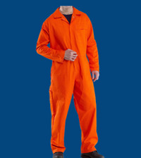 Orange Overalls Halloween Jason Convict Hannibal Fancy Dress Heavy Duty Unisex