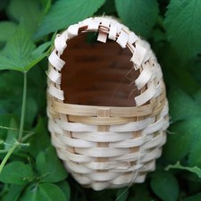 Egg Shape Handwoven Bamboo  Cage House Hatching Breeding Cave for Parrot, Canary
