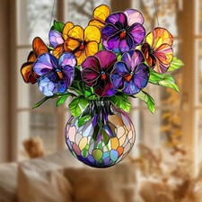 Pansy Flower Bouquet in Vase
