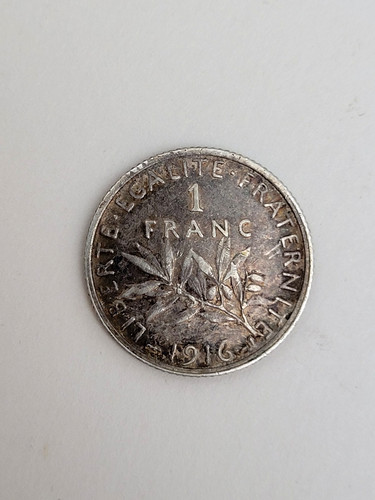 1916 french silver franc - silver, 1