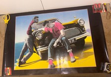 Vintage Chrome & Quiffs Athena International Poster 1986 80s Pink Yellow 307810