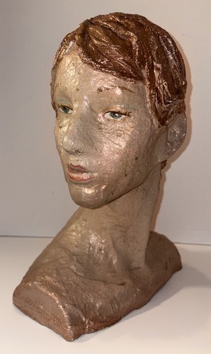 Vintage paper mache woman - paper,