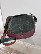 Loewe Racing Green and Brown Leather Cross Body Saddle Shoulder Bag