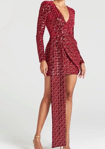 Nadine merabi burgundy sequin - merabi,