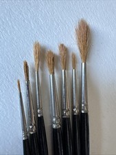 7 Vintage Sable Artist Brushes NEW OLD STOCK  L P Brush Co Ltd Various Sizes S1